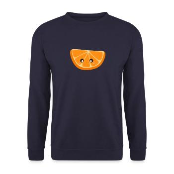 kawaii orange - Unisex Pullover - Navy - Vorne - Alina (178cm) & Michal (187cm)