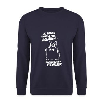 klein lieb und nett? Böser Fehler - Unisex Pullover - Navy - Vorne - Alina (178cm) & Michal (187cm)