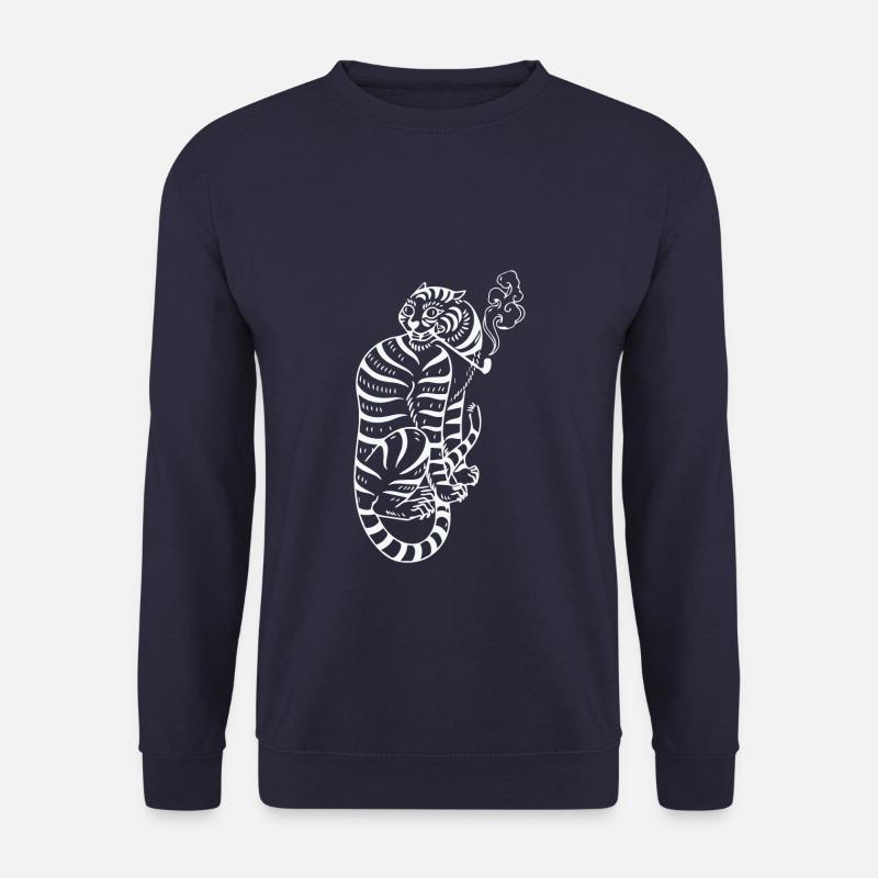 japanischer Tiger lustige Illustration Geschenk - Unisex Pullover - Navy