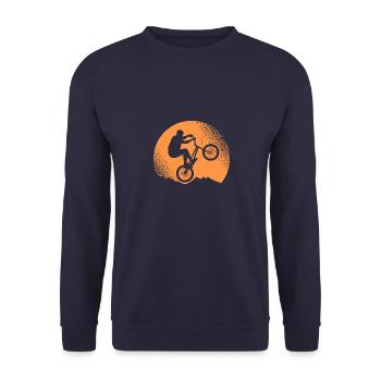 Vintage Cycling Bike Racing Bicycle Cyclist - Unisex Sweatshirt - navy - Front - Alina (178cm) & Michal (187cm)