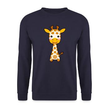 Mignonne girafe kawaii - Sweat-shirt Unisexe - marine - Devant - Alina (178cm) & Michal (187cm)