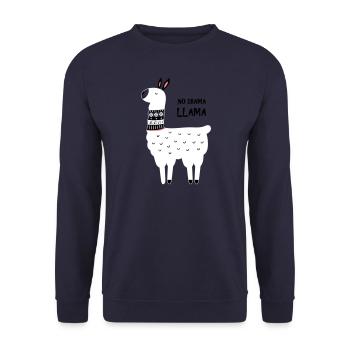 no drama llama - Unisex Sweatshirt - navy - Front - Alina (178cm) & Michal (187cm)