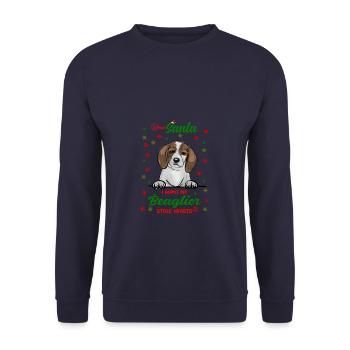 Beagler Hund Weihnachten Hunderasse - Unisex Pullover - Navy - Vorne - Alina (178cm) & Michal (187cm)
