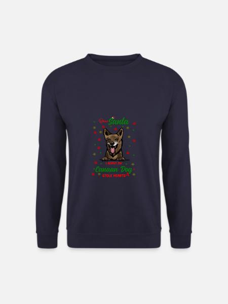 Canaan Hund Hund Weihnachten Hunderasse - Unisex Pullover - Navy