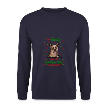 Carolina-Hund Hund Weihnachten Hunderasse - Unisex Pullover - Navy - Vorne - Alina (178cm) & Michal (187cm)