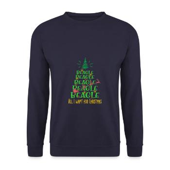 Beagle Hund Weihnachten Hunderasse - Unisex Pullover - Navy - Vorne - Alina (178cm) & Michal (187cm)