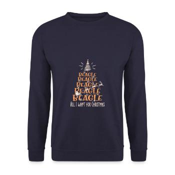 Beagle Hund Weihnachten Hunderasse - Unisex Pullover - Navy - Vorne - Alina (178cm) & Michal (187cm)