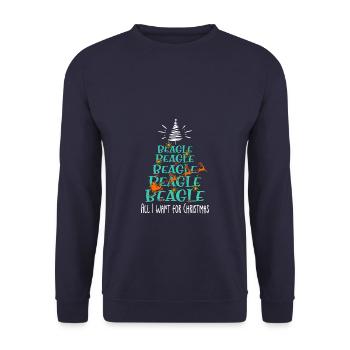 Beagle Hund Weihnachten Hunderasse - Unisex Pullover - Navy - Vorne - Alina (178cm) & Michal (187cm)