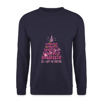 Leonberger Hund Weihnachten Hunderasse - Unisex Pullover - Navy - Vorne - Alina (178cm) & Michal (187cm)