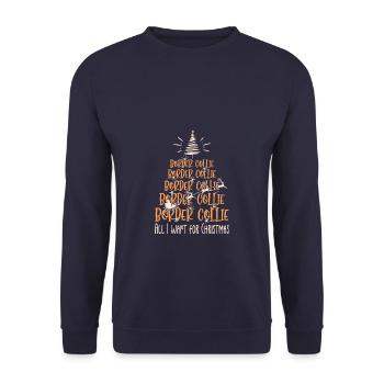 Border Collie Hund Weihnachten Hunderasse - Unisex Pullover - Navy - Vorne - Alina (178cm) & Michal (187cm)