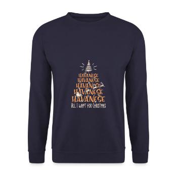Havaneser Hund Weihnachten Hunderasse - Unisex Pullover - Navy - Vorne - Alina (178cm) & Michal (187cm)