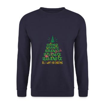 Havaneser Hund Weihnachten Hunderasse - Unisex Pullover - Navy - Vorne - Alina (178cm) & Michal (187cm)