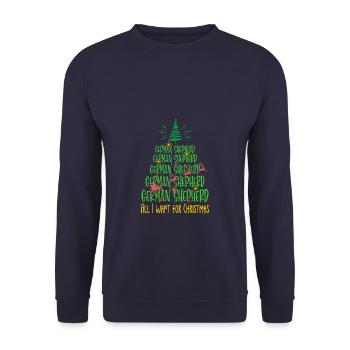 Deutscher Schäferhund Hund Weihnachten Hunderasse - Unisex Pullover - Navy - Vorne - Alina (178cm) & Michal (187cm)