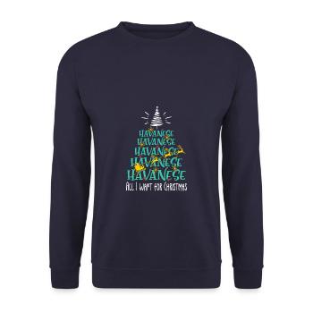 Havaneser Hund Weihnachten Hunderasse - Unisex Pullover - Navy - Vorne - Alina (178cm) & Michal (187cm)