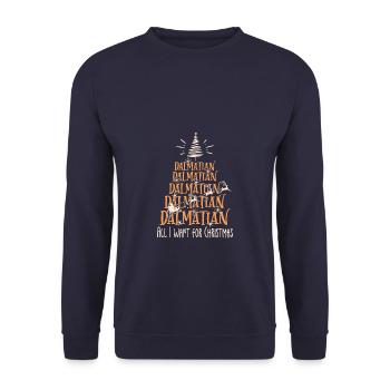Dalmatiner Hund Weihnachten Hunderasse - Unisex Pullover - Navy - Vorne - Alina (178cm) & Michal (187cm)