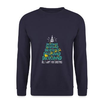 Dackel Hund Weihnachten Hunderasse - Unisex Pullover - Navy - Vorne - Alina (178cm) & Michal (187cm)