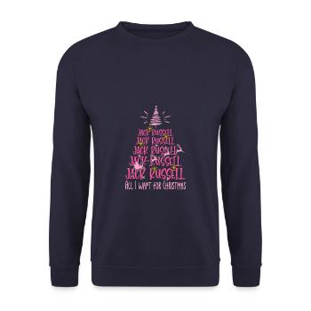 Jack Russell Hund Weihnachten Hunderasse - Unisex Pullover - Navy - Vorne - Alina (178cm) & Michal (187cm)