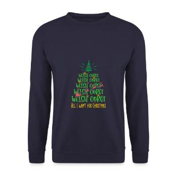 Welsh Corgi Hund Weihnachten Hunderasse - Unisex Pullover - Navy - Vorne - Alina (178cm) & Michal (187cm)