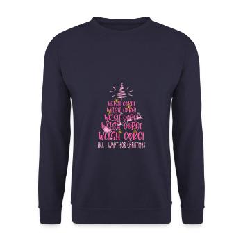 Welsh Corgi Hund Weihnachten Hunderasse - Unisex Pullover - Navy - Vorne - Alina (178cm) & Michal (187cm)