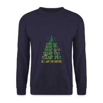 Shar Pei Hund Weihnachten Hunderasse - Unisex Pullover - Navy - Vorne - Alina (178cm) & Michal (187cm)