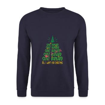 Bernhardiner Hund Weihnachten Hunderasse - Unisex Pullover - Navy - Vorne - Alina (178cm) & Michal (187cm)