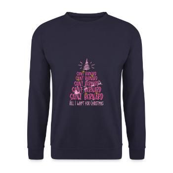 Bernhardiner Hund Weihnachten Hunderasse - Unisex Pullover - Navy - Vorne - Alina (178cm) & Michal (187cm)