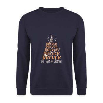Drever Hund Weihnachten Hunderasse - Unisex Pullover - Navy - Vorne - Alina (178cm) & Michal (187cm)