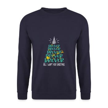Drever Hund Weihnachten Hunderasse - Unisex Pullover - Navy - Vorne - Alina (178cm) & Michal (187cm)
