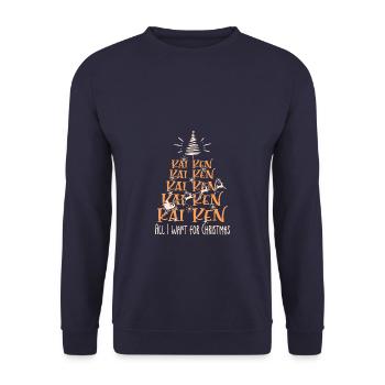 Kai Ken Hund Weihnachten Hunderasse - Unisex Pullover - Navy - Vorne - Alina (178cm) & Michal (187cm)