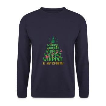 Whippet Hund Weihnachten Hunderasse - Unisex Pullover - Navy - Vorne - Alina (178cm) & Michal (187cm)