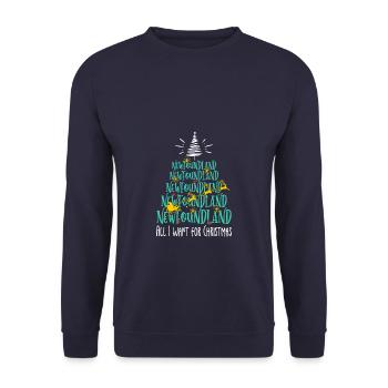 Neufundländer Hund Weihnachten Hunderasse - Unisex Pullover - Navy - Vorne - Alina (178cm) & Michal (187cm)