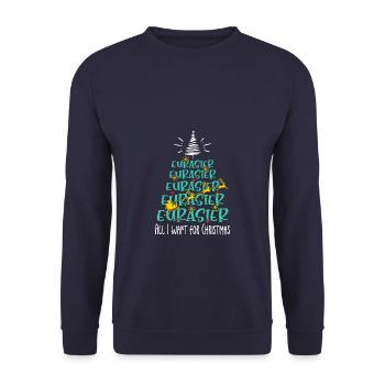 Eurasier Hund Weihnachten Hunderasse - Unisex Pullover - Navy - Vorne - Alina (178cm) & Michal (187cm)