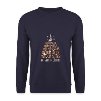 Englisch Setter Hund Weihnachten Hunderasse - Unisex Pullover - Navy - Vorne - Alina (178cm) & Michal (187cm)