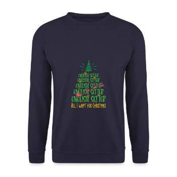 Englisch Setter Hund Weihnachten Hunderasse - Unisex Pullover - Navy - Vorne - Alina (178cm) & Michal (187cm)