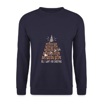 Australischer Kelpie Hund Weihnachten Hunderasse - Unisex Pullover - Navy - Vorne - Alina (178cm) & Michal (187cm)