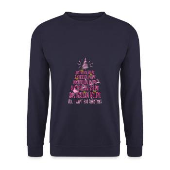 Australischer Kelpie Hund Weihnachten Hunderasse - Unisex Pullover - Navy - Vorne - Alina (178cm) & Michal (187cm)