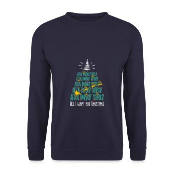 Affen Border Terrier Hund Weihnachten Hunderasse - Unisex Pullover - Navy - Vorne - Alina (178cm) & Michal (187cm)