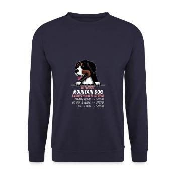 Ohne Mouintain Hund ist alles doof - Unisex Pullover - Navy - Vorne - Alina (178cm) & Michal (187cm)
