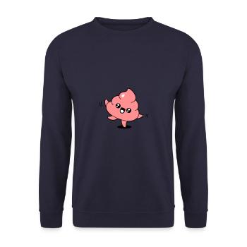 Emoticon poop dance - Unisex Sweatshirt - navy - Front - Alina (178cm) & Michal (187cm)