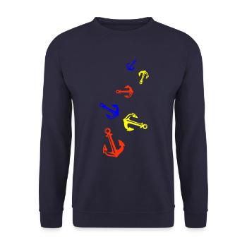 Anchor Icon Icon - Unisex Sweatshirt - navy - Front - Alina (178cm) & Michal (187cm)