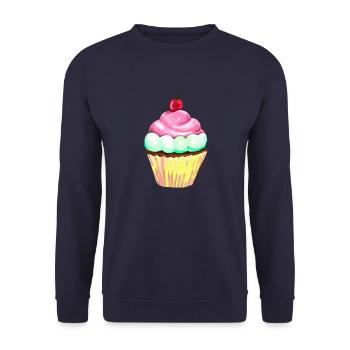cake - Unisex Sweatshirt - navy - Front - Alina (178cm) & Michal (187cm)