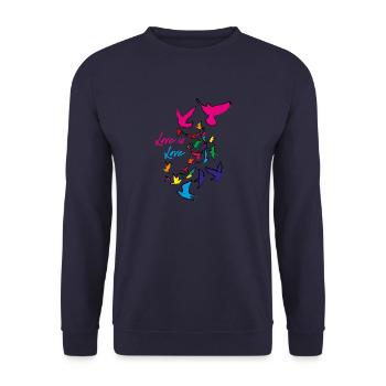 love is love,love,deaf,deaf,graffiti,rainbow - Unisex Sweatshirt - navy - Front - Alina (178cm) & Michal (187cm)