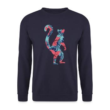 Lémuriens Madagascar Enfants Filles Femmes Lémurien - Sweat-shirt Unisexe - marine - Devant - Alina (178cm) & Michal (187cm)