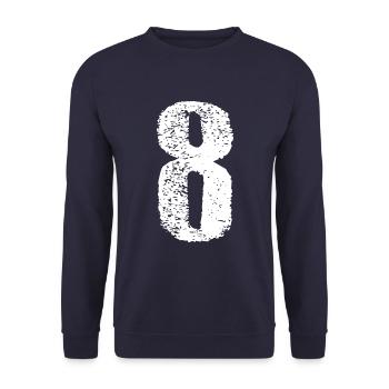 8 nombre vintage - Sweat-shirt Unisexe - marine - Devant - Alina (178cm) & Michal (187cm)