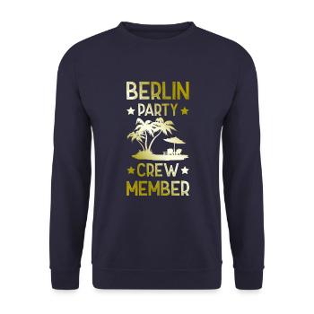 Berlin Party Crew - Unisex Pullover - Navy - Vorne - Alina (178cm) & Michal (187cm)