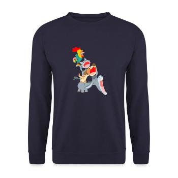Bremen Town Musicians by Cheerful Madness!! - Unisex Sweatshirt - navy - Front - Alina (178cm) & Michal (187cm)