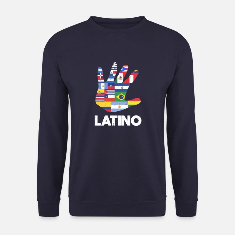 Latino Lateinamerika Flaggen Weiß - Unisex Pullover - Navy