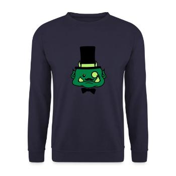 Face sir gentlemen gentleman cylinder hat fly suit - Unisex Sweatshirt - navy - Front - Alina (178cm) & Michal (187cm)
