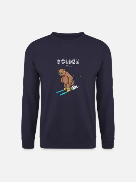 Sölden Tirol Österreich Retro Ski Grizzly - Unisex Pullover - Navy
