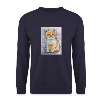Little kitty. Putty. - Unisex Sweatshirt - navy - Front - Alina (178cm) & Michal (187cm)